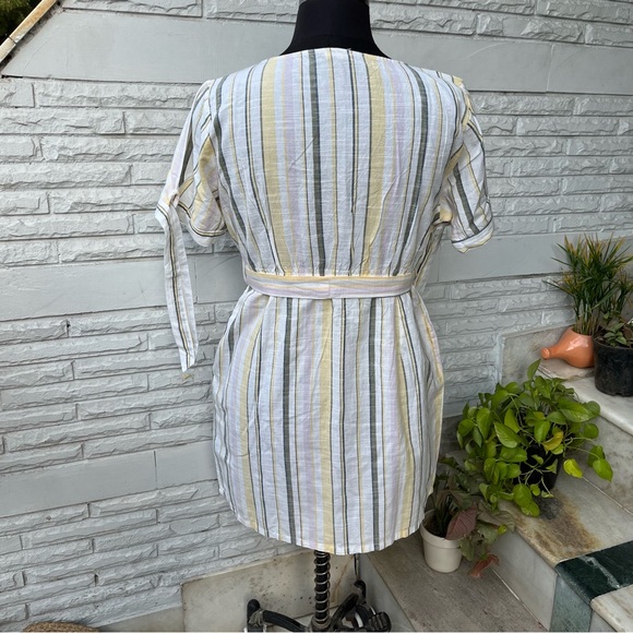 SOLD ❌ Striped Summer Button Down Dress / Shirtdress / shirt dress - Picture 4 of 9